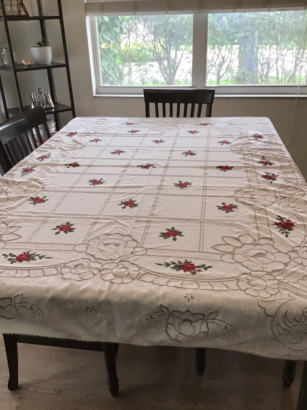 Vintage floral tablecloth large-Rare